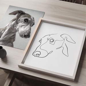 Custom DOG line drawing, modern pet portrait, pet commission tattoo, minimalist line art, DIGITAL dog print, outline sketch, dog loss gift image 5