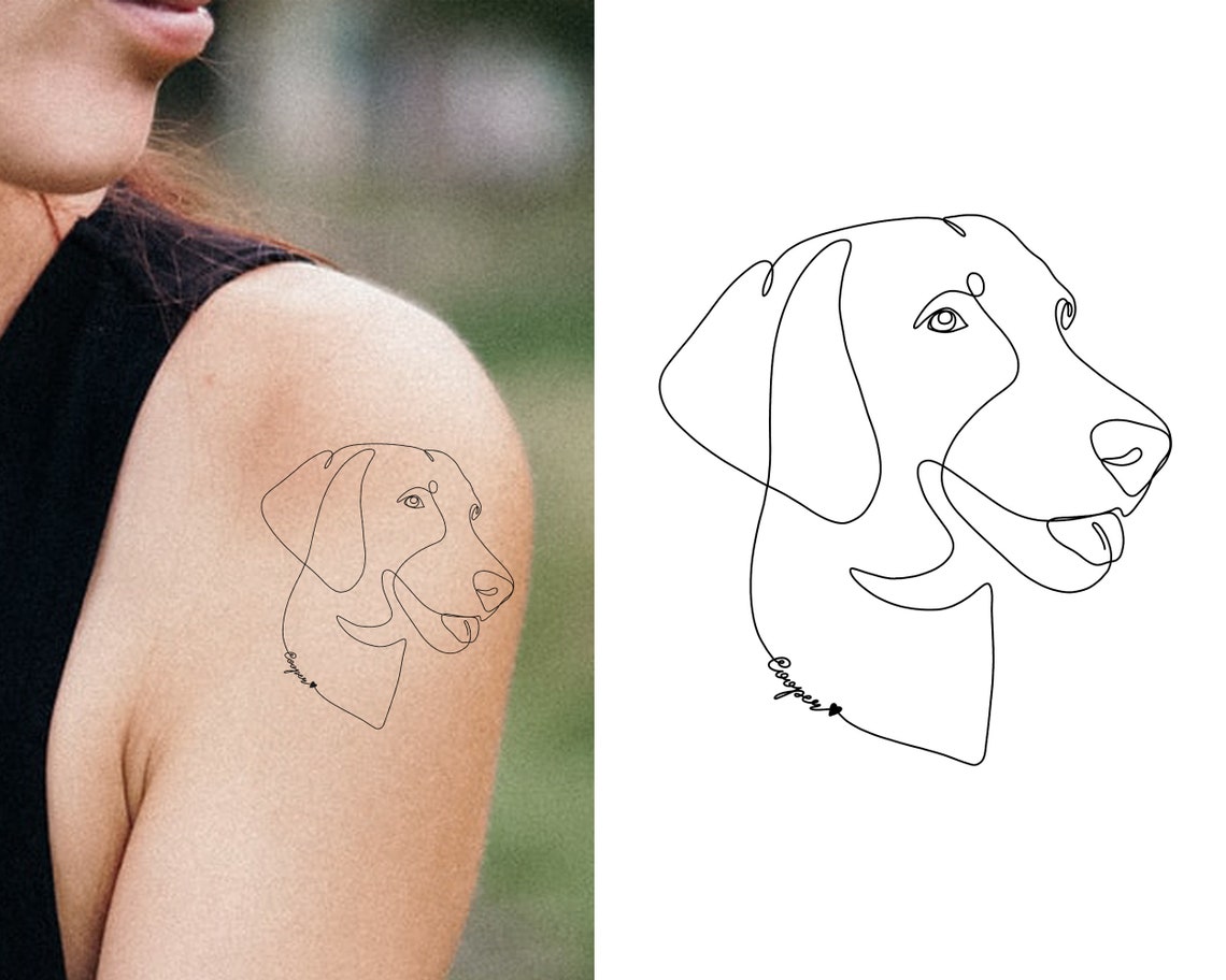 Dog Line Art Tattoo Commission Custom Dog Portrait Pet Art Etsy dog-line-art-tattoo-commission-custom-dog-portrait-pet-art-etsy