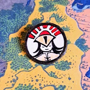 Broche "Kage" badge dessin upcycling carton artisanat fait main art pins