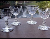 Cut Crystal Wine Glasses in Windover Pattern