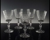 Libbey Rock Sharpe Water Large Wine Glasses ca 1950 39 s