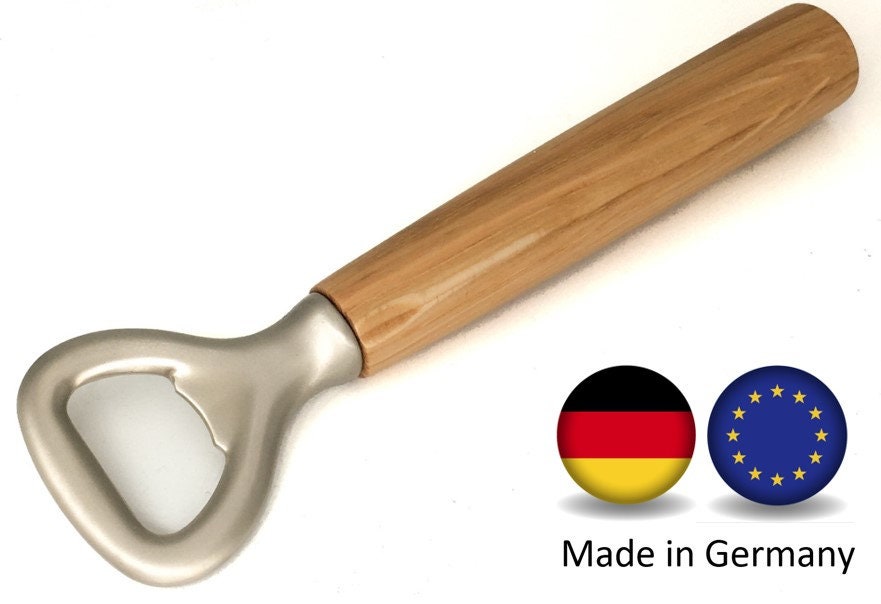 KokosnussEisen® - Premium Bottle Opener/Bottle Opener - Wooden Handle Oak Wood - Made in Germany