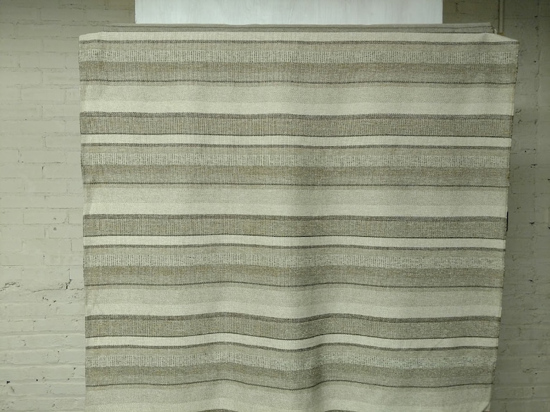 Tan /& Brown Bold Stripe Closeout Upholstery Fabric 7 Yards of Khaki