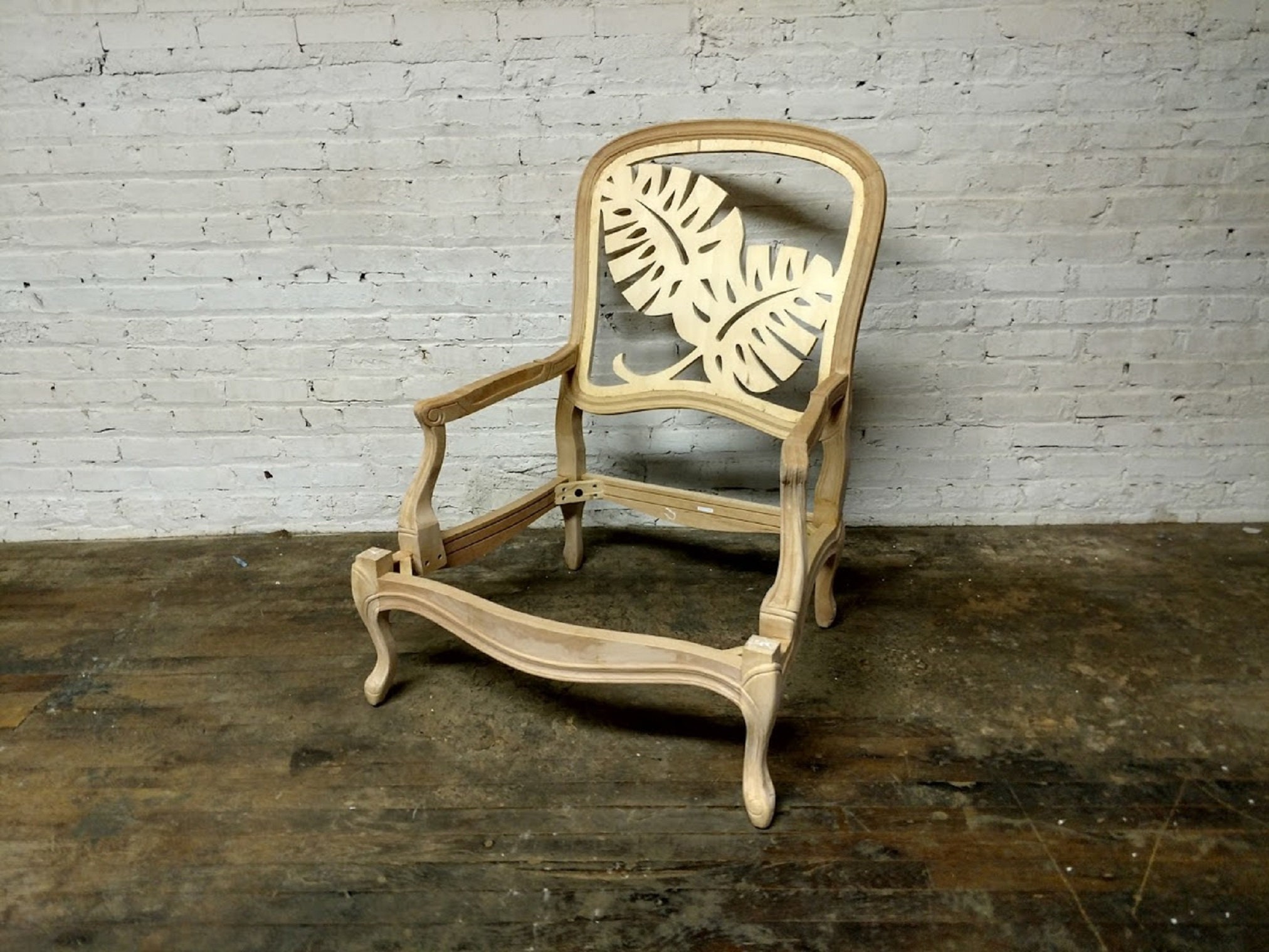 XS Upholstery Set of 2 Unfinished Raw Carved Palm Leaf Accent