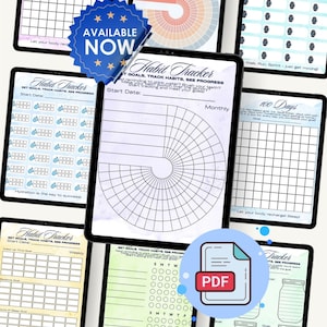 Habit Tracker Printable | Goal Setting Worksheets | Hydration, Steps Tracking | Instant Download PDF Printable | *DIGITAL DOWNLOAD*