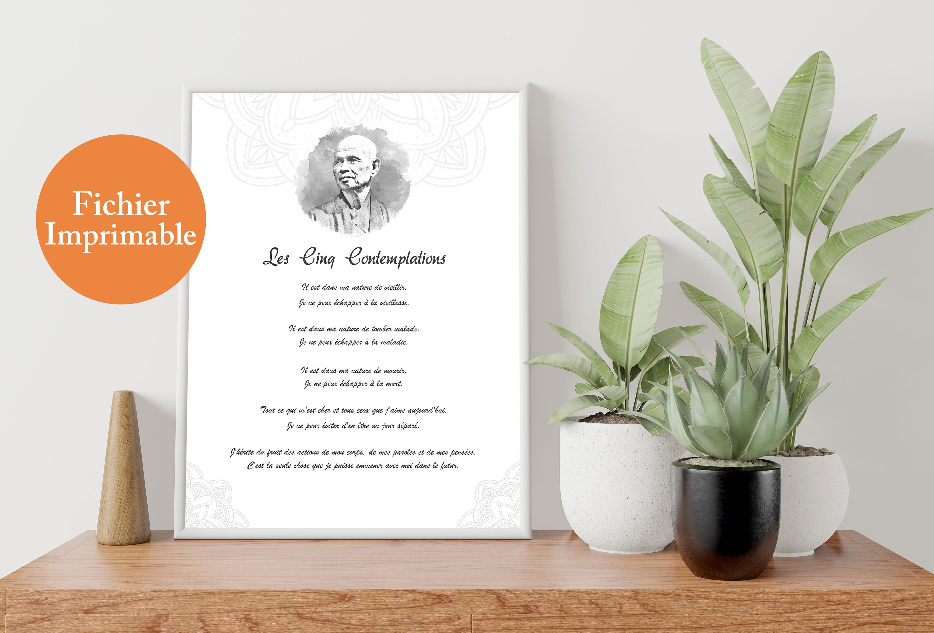 Version Francaise Thich Nhat Hanh Les Cinq Contemplations Etsy