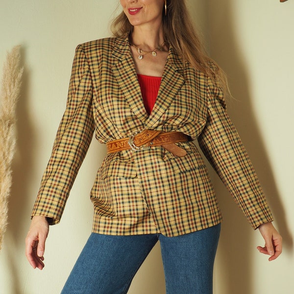 karierter Blazer, Karo Blazer, 1980er Blazer, übergroßer Blazer, Retro Blazer, Boyfriend Blazer, Vintage 90er Blazer,  1990er Blazer