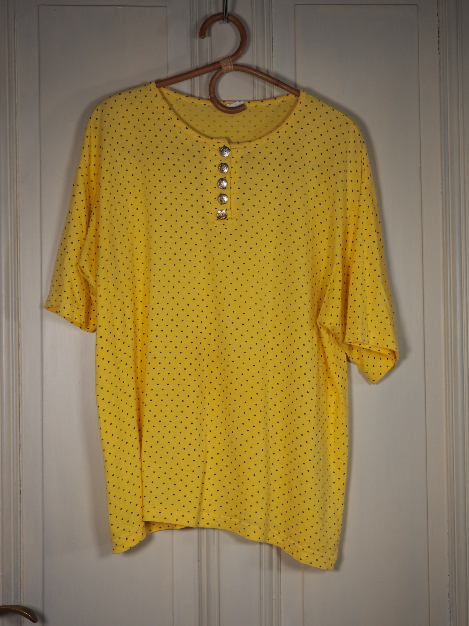 Polka Dot Top Polka Dot Shirt Yellow Vintage Shirt Vintage - Etsy Sweden