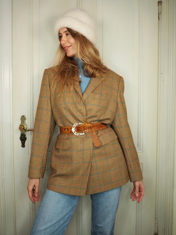 karierter Blazer, Karo Blazer, 1980er Blazer, Vint
