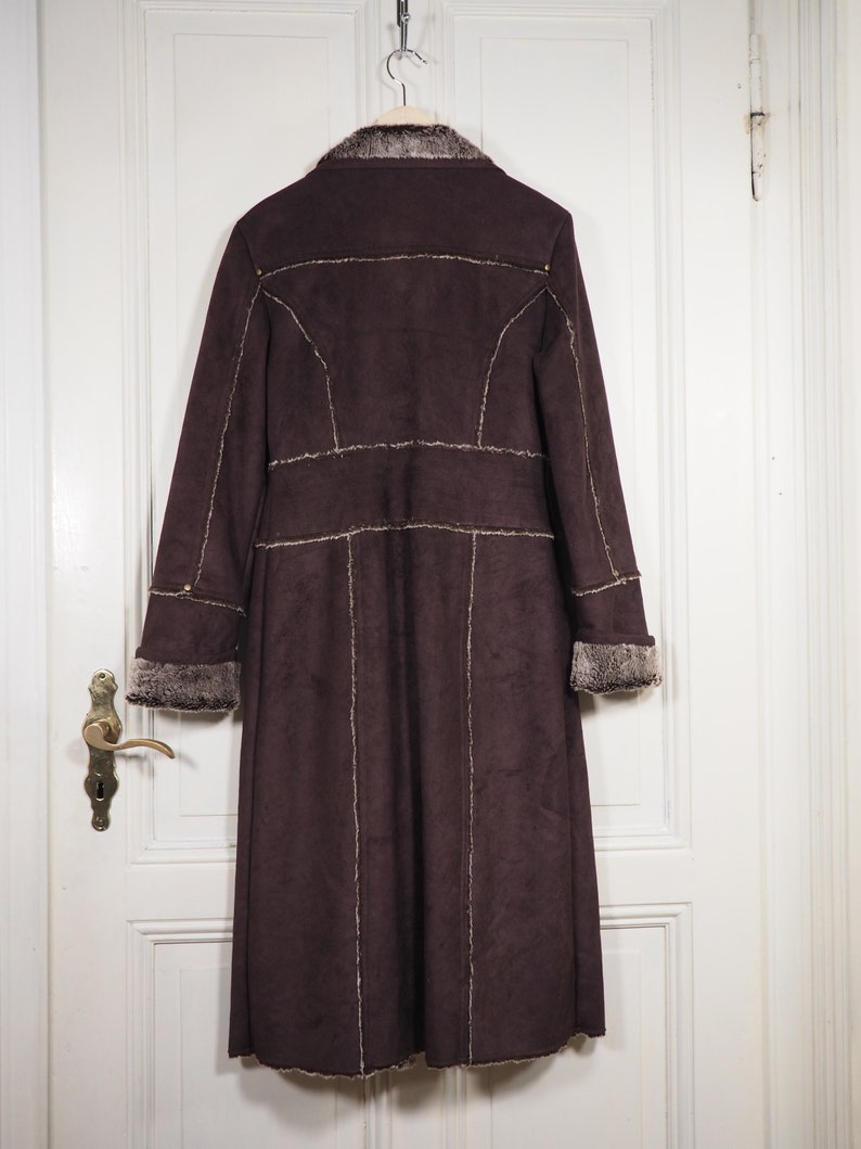 90s coat coat vegan art fur Art fur coat women fur coat winter coat vintage art fur brown coat midi coat