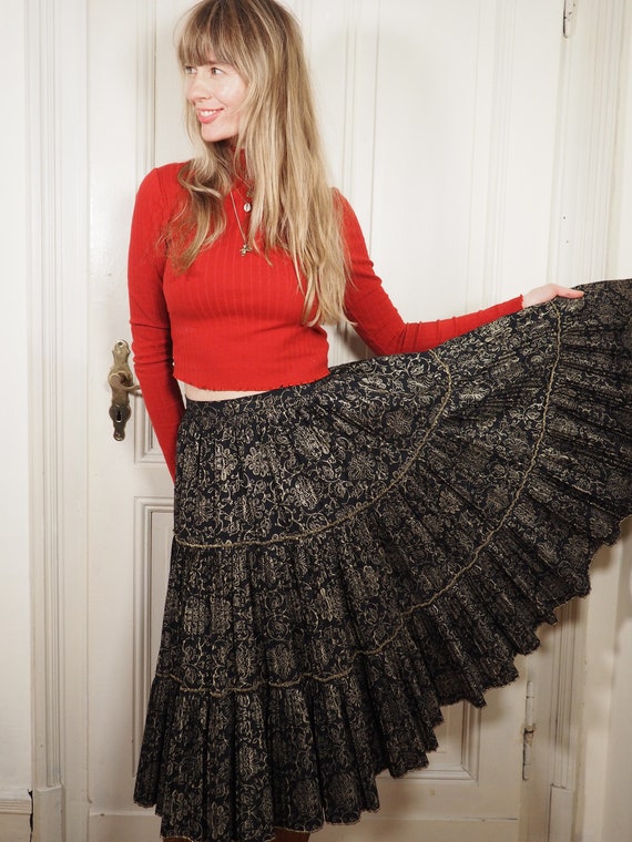 80s Vintage Skirt, Retrostyle Skirt, Pleated Skirt