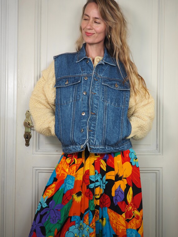 80s denim vest, 90s vest, denim vest, vintage deni