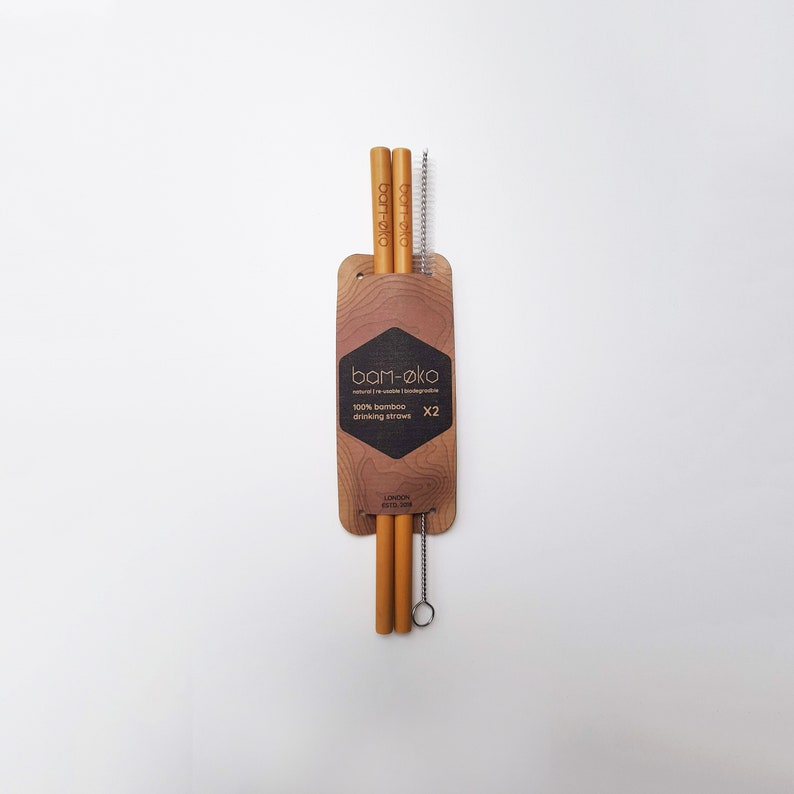 Bamboo Straws 2 Pack by Bamøko // Sustainable Natural Reusable
