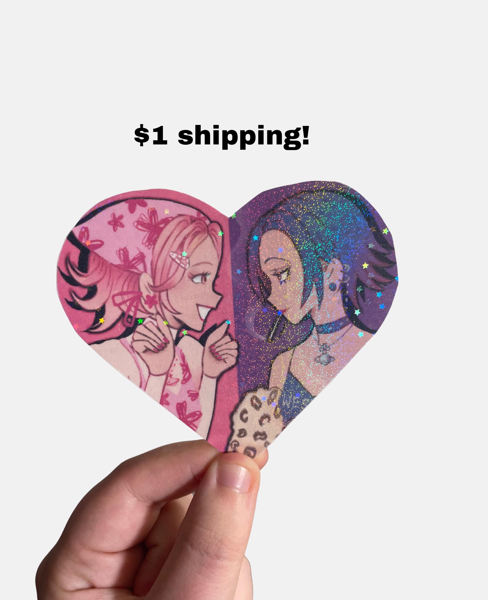 Nana and Hachi Anime Waterproof Sticker With Butterfly Glitter Laminate ...