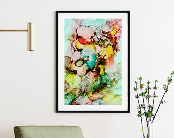 Earth Stones, Alcohol Ink Art, Printable Wall Art, Digital Download, Downloadable Print, Home Office Art Decor, Large Wall art, Abstract Art