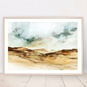 Home Office Decor Watercolor Landscape Printable Wall Art Abstract Desert Landscape Downloadable Print Digital Download
