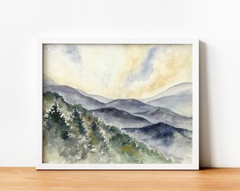 Mountain View, Mountain Range, Landscape, Printable Wall Art, Downloadable Prints, Digital Download, Home Office Decor