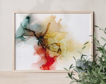Nature Colors Art, Abstract Art, Printable Alcohol Ink Wall Art, Digital Download, Downloadable Print, Home Office Decor