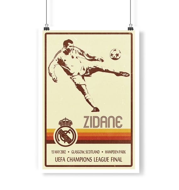Real Madrid  Poster Wall Art Zinedine Zidane poster