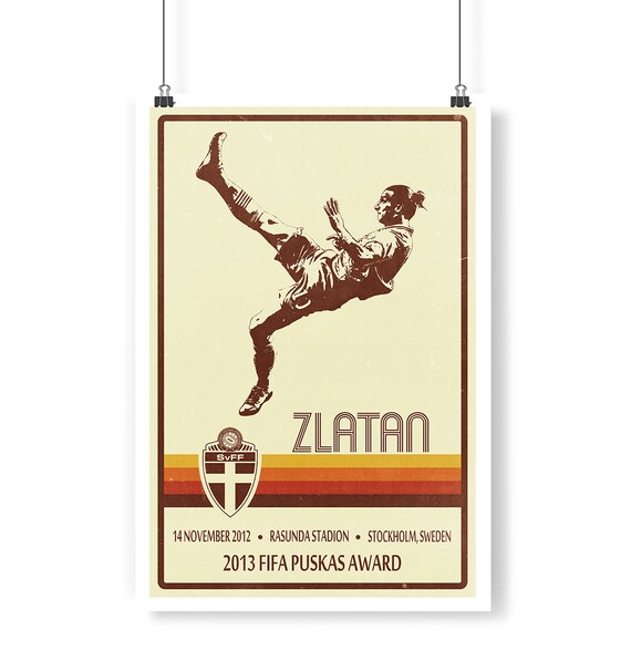 Zlatan Ibrahimovic Schweden Fahrrad Kick Retro Vintage Poster Etsy