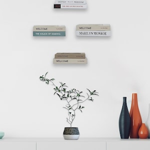 Unsichtbares schwebendes Metall Bücherregal Dekor Eine minimalistische und elegante Geschenkidee für Leseratten Platzsparendes Design Wabi Sabi Bild 5