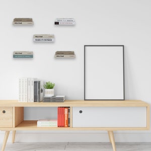 Unsichtbares schwebendes Metall Bücherregal Dekor Eine minimalistische und elegante Geschenkidee für Leseratten Platzsparendes Design Wabi Sabi Bild 2