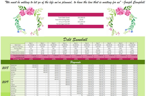debt snowball debt calculator dave ramsey debt etsy snowball debt calculator