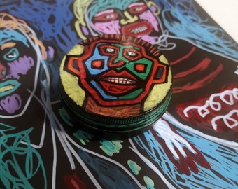 Hand Painted Signed Herb Tin