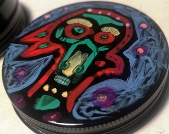 Hand Painted signed Herb Tin
