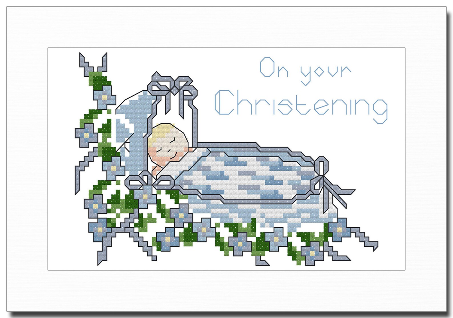 Cross Stitch Pattern, Baby Boy Christening Cross Stitch, PDF, Instant ...