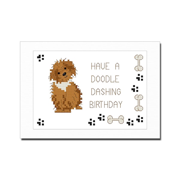 Cross Stitch Pattern, Cavapoo, Cockerpoo, Doodle, Birthday,  PDF, Instant Download