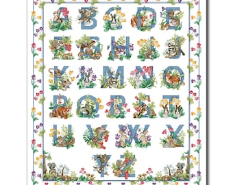 Cross Stitch Pattern, Cross Stitch Sampler, PDF, Instant Download, Alphabet Sampler, Cross Stitch Chart