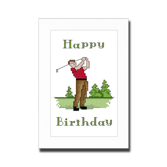 Cross Stitch Pattern Golf Birthday PDF Instant Download Etsy