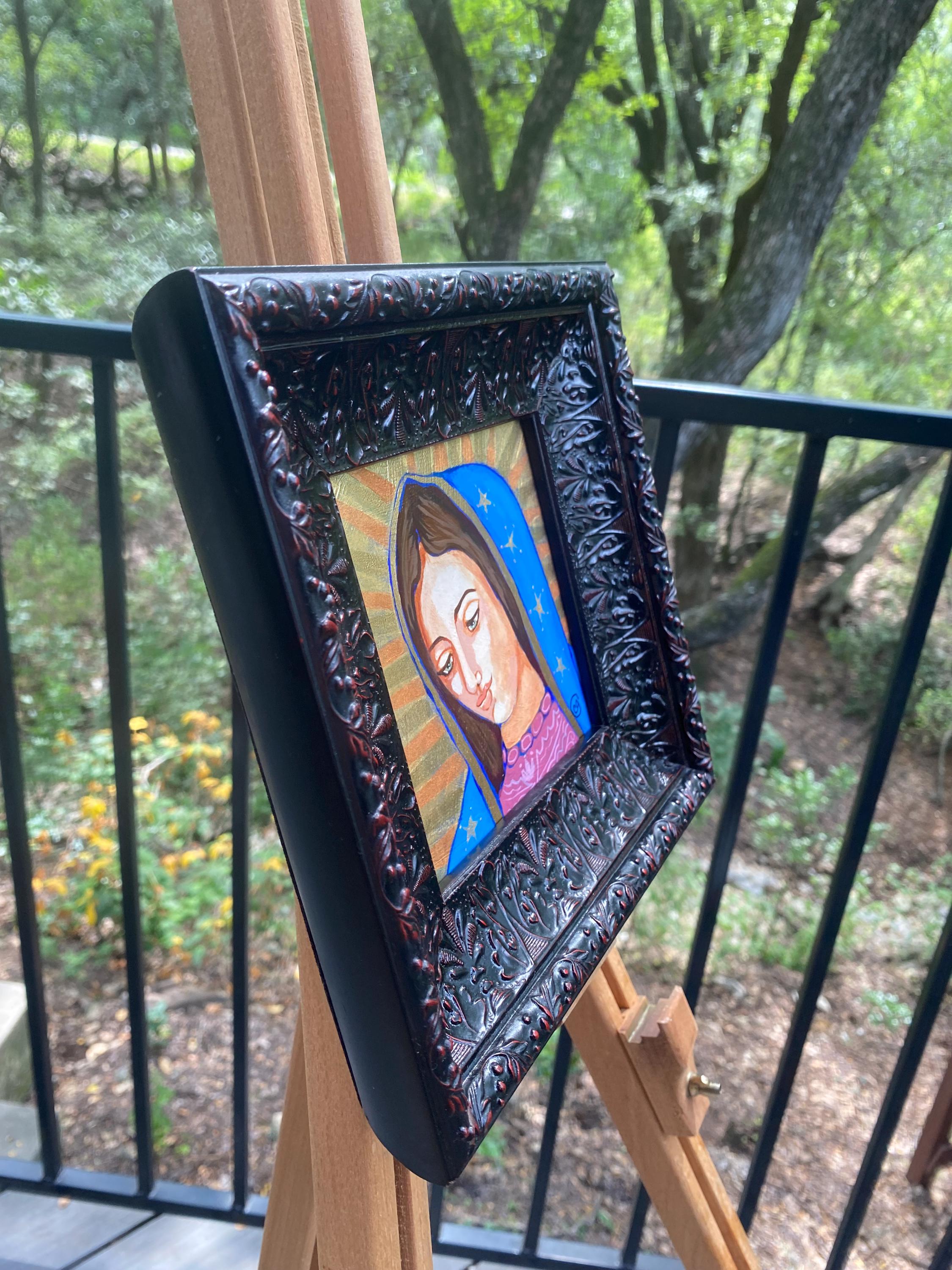 Framed Our Lady of Guadalupe Icon: Gold Metallic Sacred Art by Cindy ...
