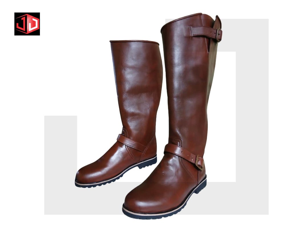 Men’s Handmade Brown Leather Horse Riding Boots | Custom Tall ...