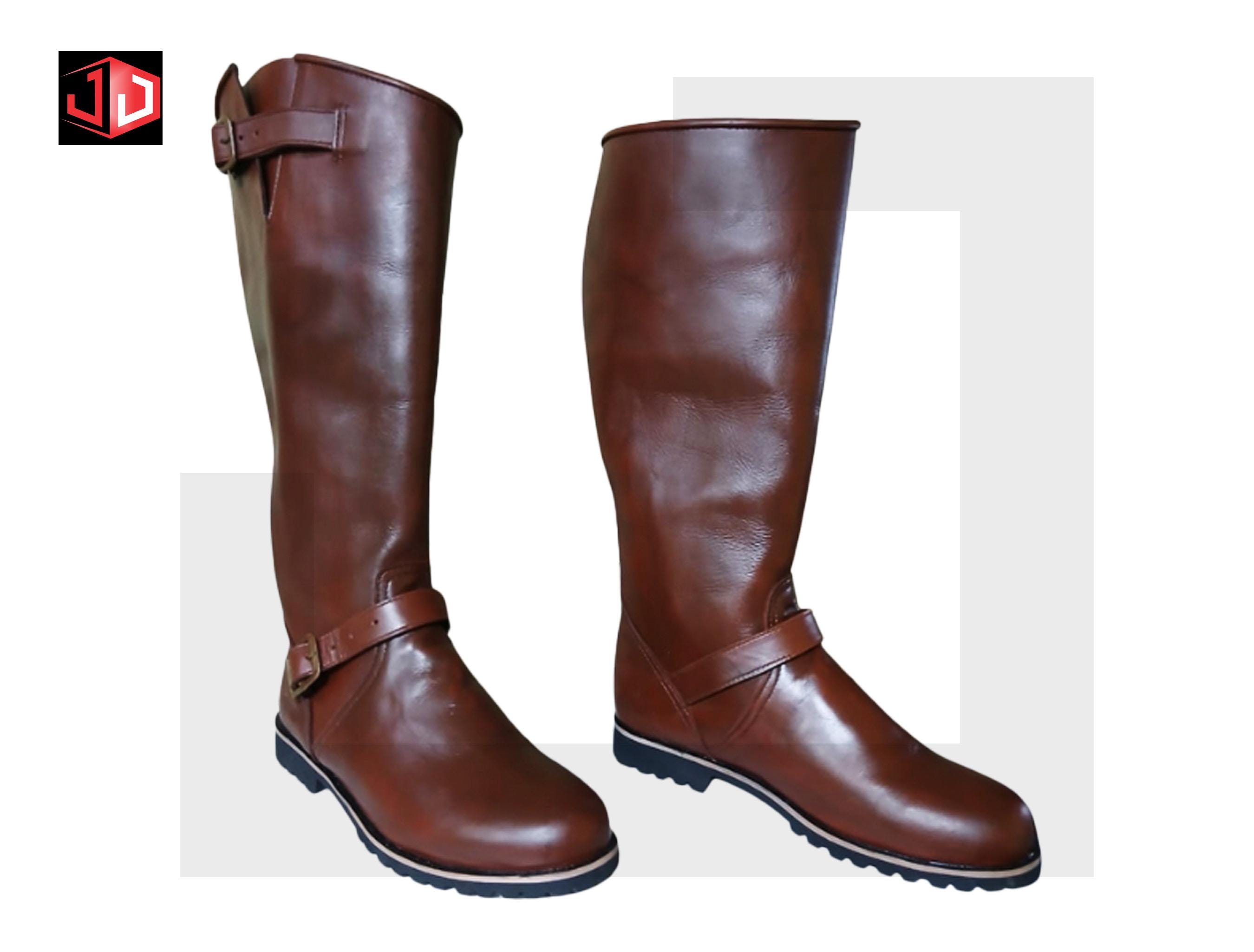 Men’s Handmade Brown Leather Horse Riding Boots | Custom Tall ...