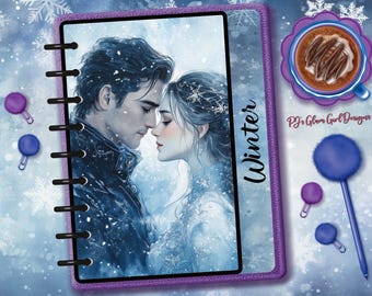Winter Couple, Calendar Series, Fashion Planner Dashboard / Tab - Customizable for Season or Month.