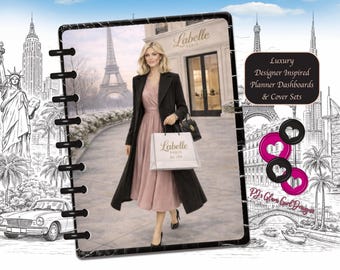 Paris Chic Planner Dashboard or Cover Set, Glam Girl Energy, Custom Sizes