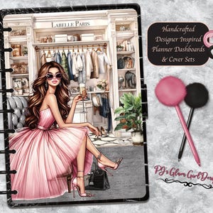 Champagne & Couture, Fashion Luxe Planner Dashboard and Covers, Chic Feminine Accessories, Custom Sizes image 1