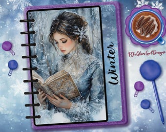Winter Brunette, Calendar Series, Fashion Planner Dashboard / Tab - Customizable for Season or Month.
