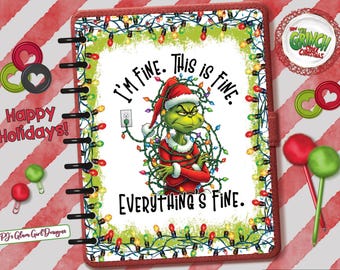 I'm Fine! Merry Grinchmas! Christmas Designs, Planner, Dashboards, Covers,