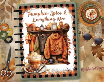 Pumpkin Spice Everything Nice! Country Fall Autumn Planner Dashboards, Covers, Glam Girl Autumn,