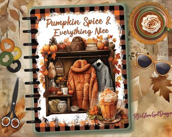 Pumpkin Spice Everything Nice 2! Country Fall Autumn Planner Dashboards, Covers, Glam Girl Autumn,