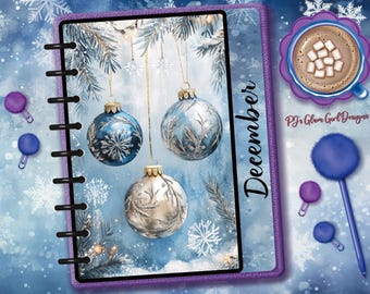 Winter Christmas Ornaments, Calendar Series, Fashion Planner Dashboard / Tab - Customizable for Season or Month.