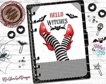 Hello Witches! Happy Halloween, Autumn, Halloween, Planner Dashboards, Covers,