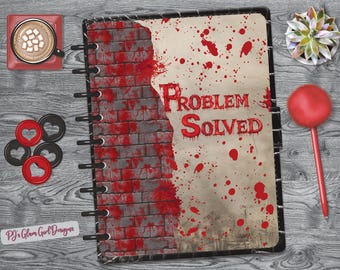 Problem Solved Planner Cover, Wicked Sass Dashboard, Dark Humor Insert, Custom Sizes Available