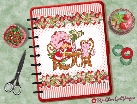 Vintage Strawberry Shortcake! Kids Notebook, Planner Cover, Dashboards, Covers, A5/GM, A6, Personal/MM/Wide, HP Big, Classic & Mini