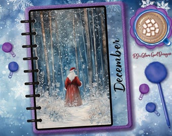 Winter Santa, Calendar Series, Fashion Planner Dashboard / Tab - Customizable for Season or Month.