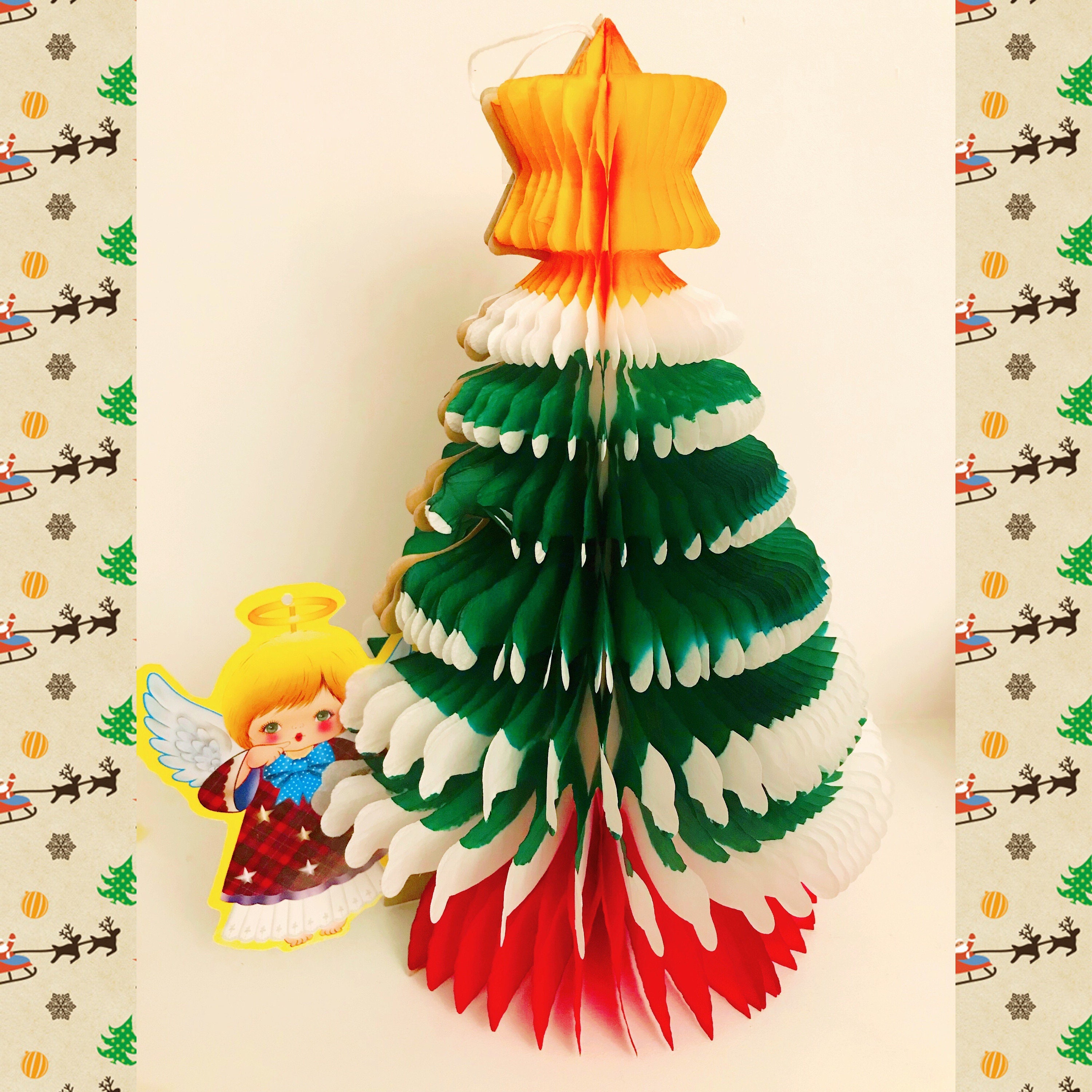 Sapin et Ange en Papier Crépon
