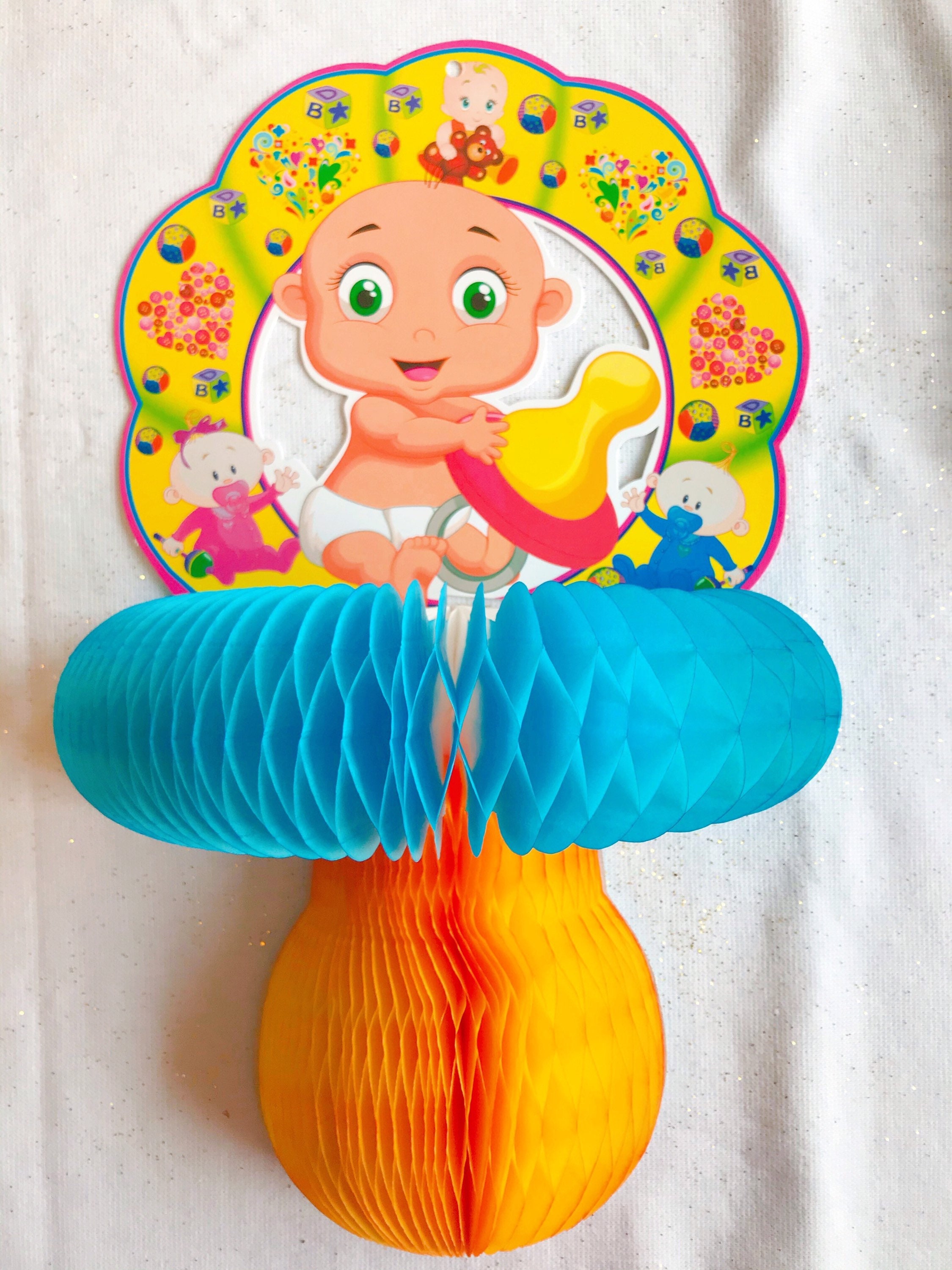 Tétine Bébé Décoration Baby Shower en Papier Crépon